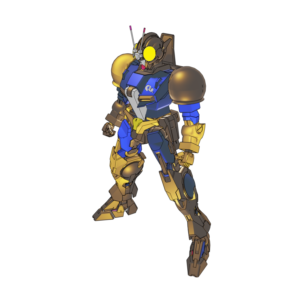 mecha avec un style de combat défensif png