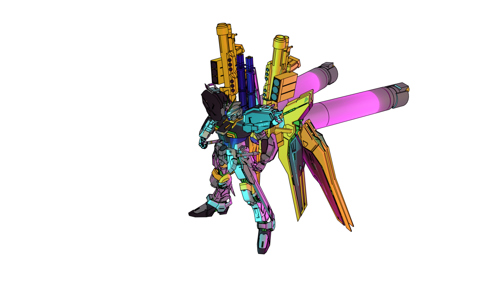 Mecha with defensive combat style png