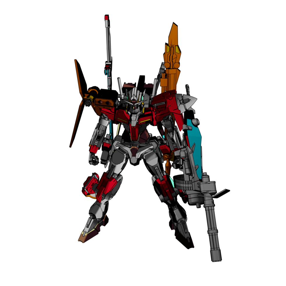 Mecha with attacking combat style png