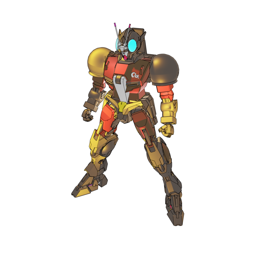 Mecha with defensive combat style png