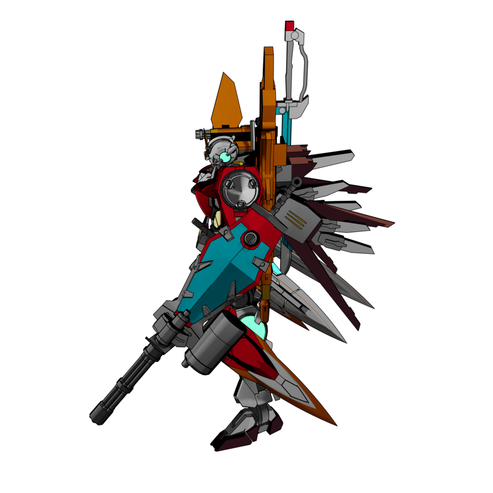 Mecha with attacking combat style png