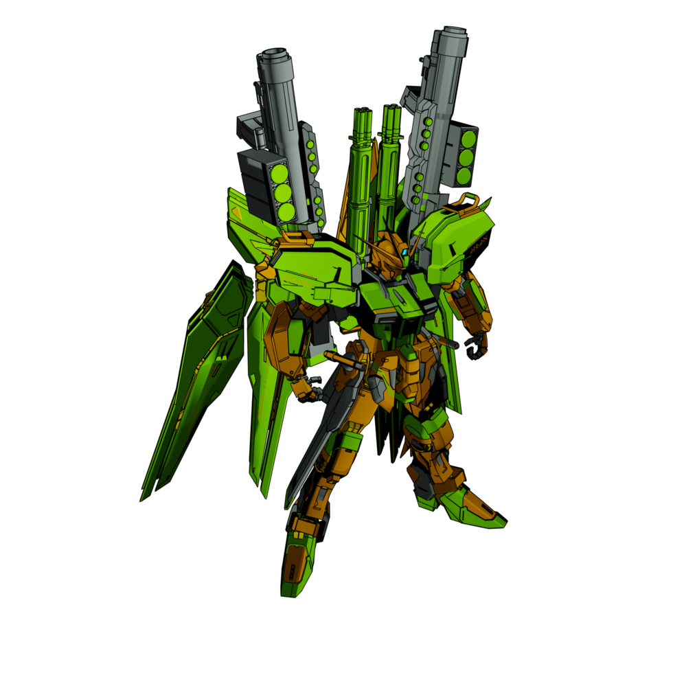 Mecha with defensive combat style png