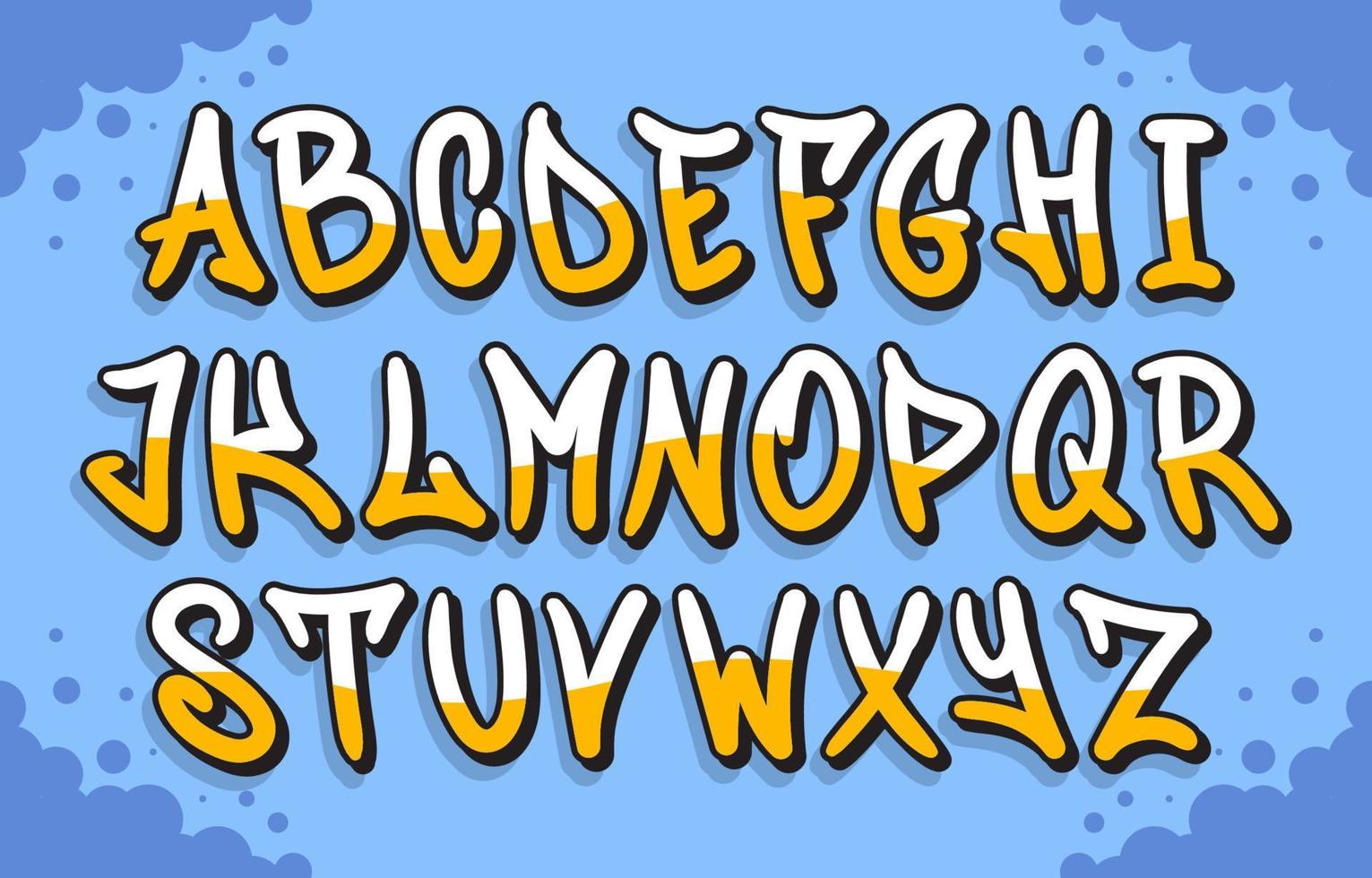 Set of Alphabet Cartoon Fonts vector