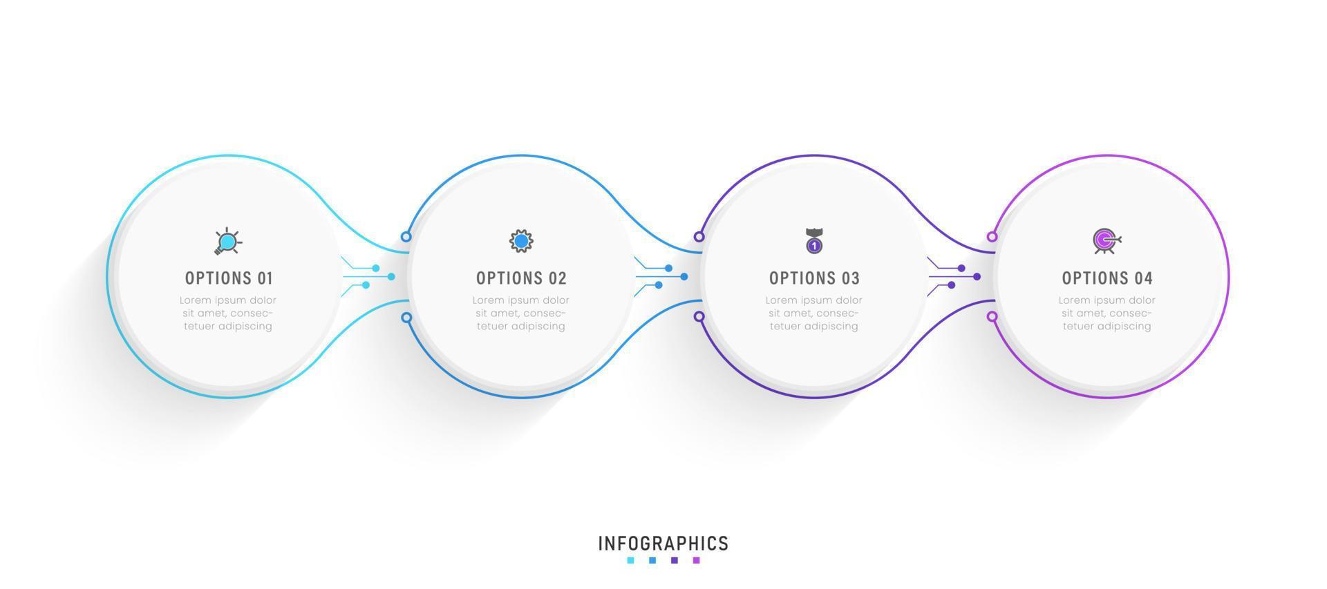 Vector Infographic label design template with icons and 4 options or steps. Can be used for process diagram, presentations, workflow layout, banner, flow chart, info graph.