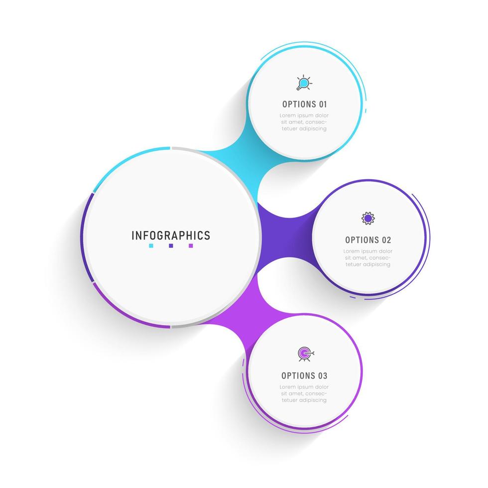 Vector Infographic label design template with icons and 3 options or steps. Can be used for process diagram, presentations, workflow layout, banner, flow chart, info graph.