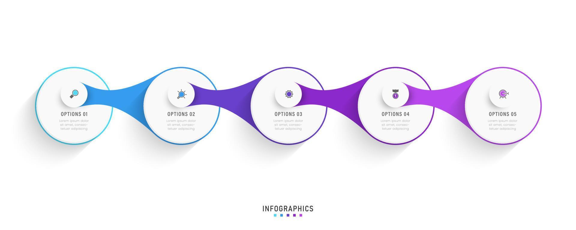 Vector Infographic label design template with icons and 5 options or steps. Can be used for process diagram, presentations, workflow layout, banner, flow chart, info graph.