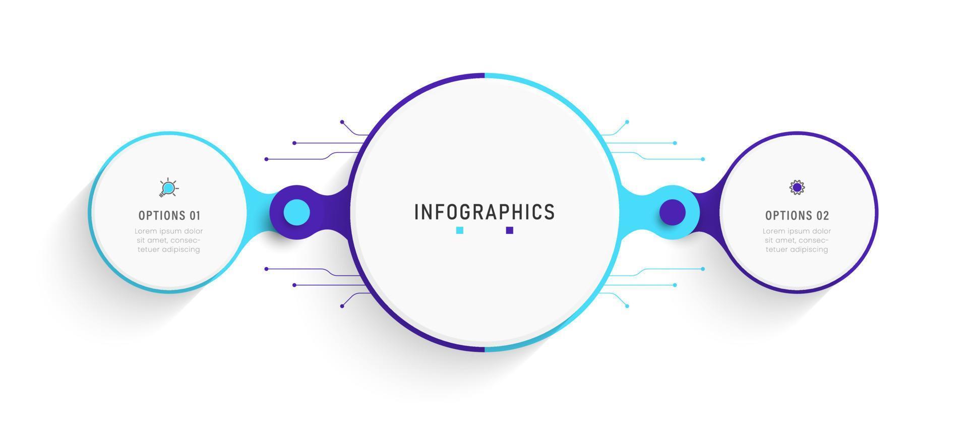 Vector Infographic label design template with icons and 2 options or steps. Can be used for process diagram, presentations, workflow layout, banner, flow chart, info graph.