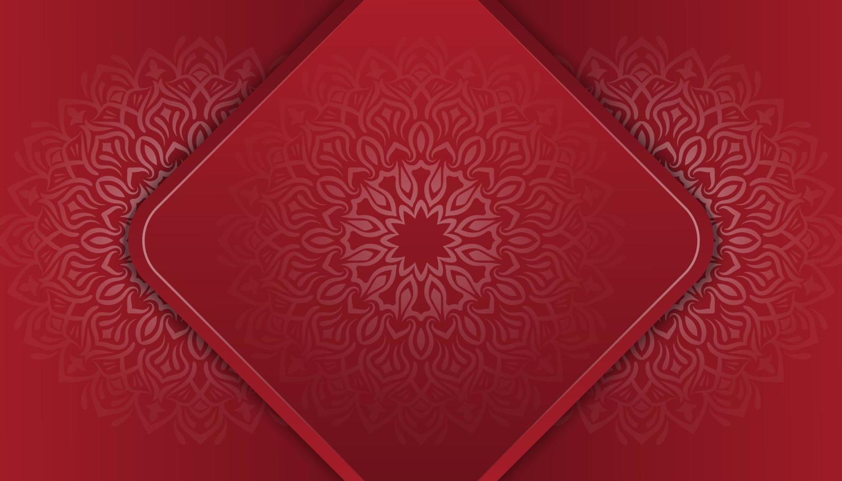 red background, with mandala ornament vector