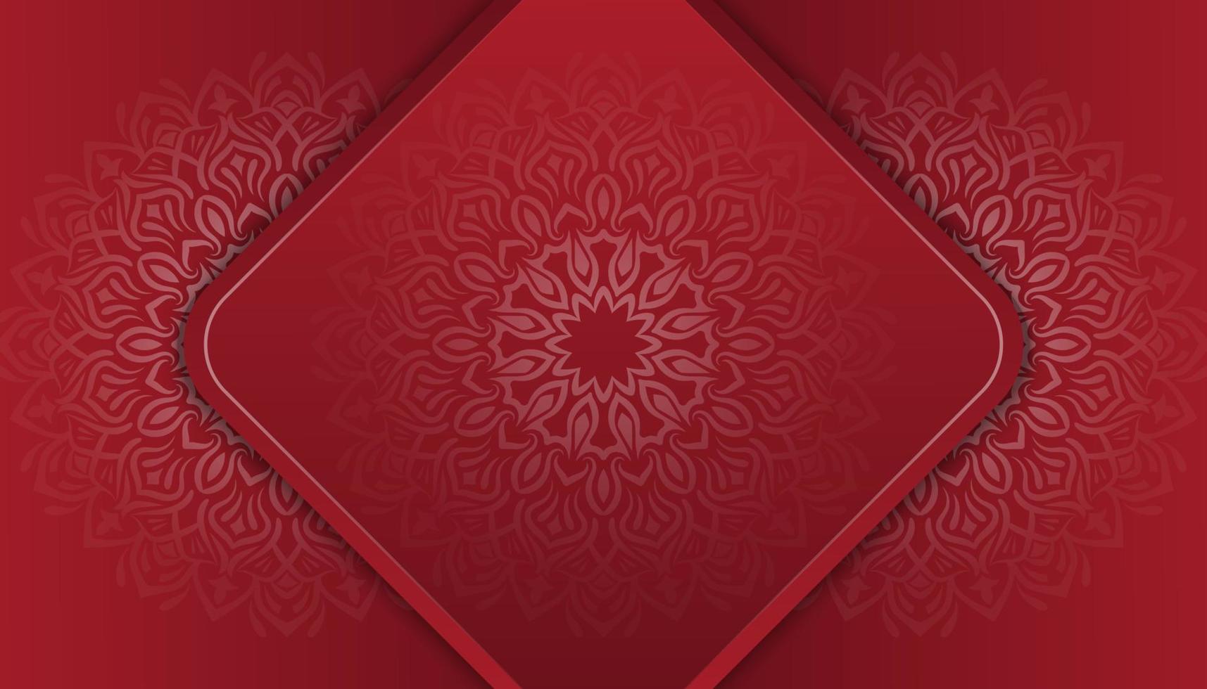 red background, with mandala ornament vector