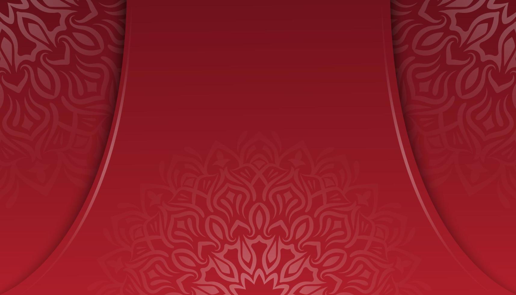 red background, with mandala ornament vector