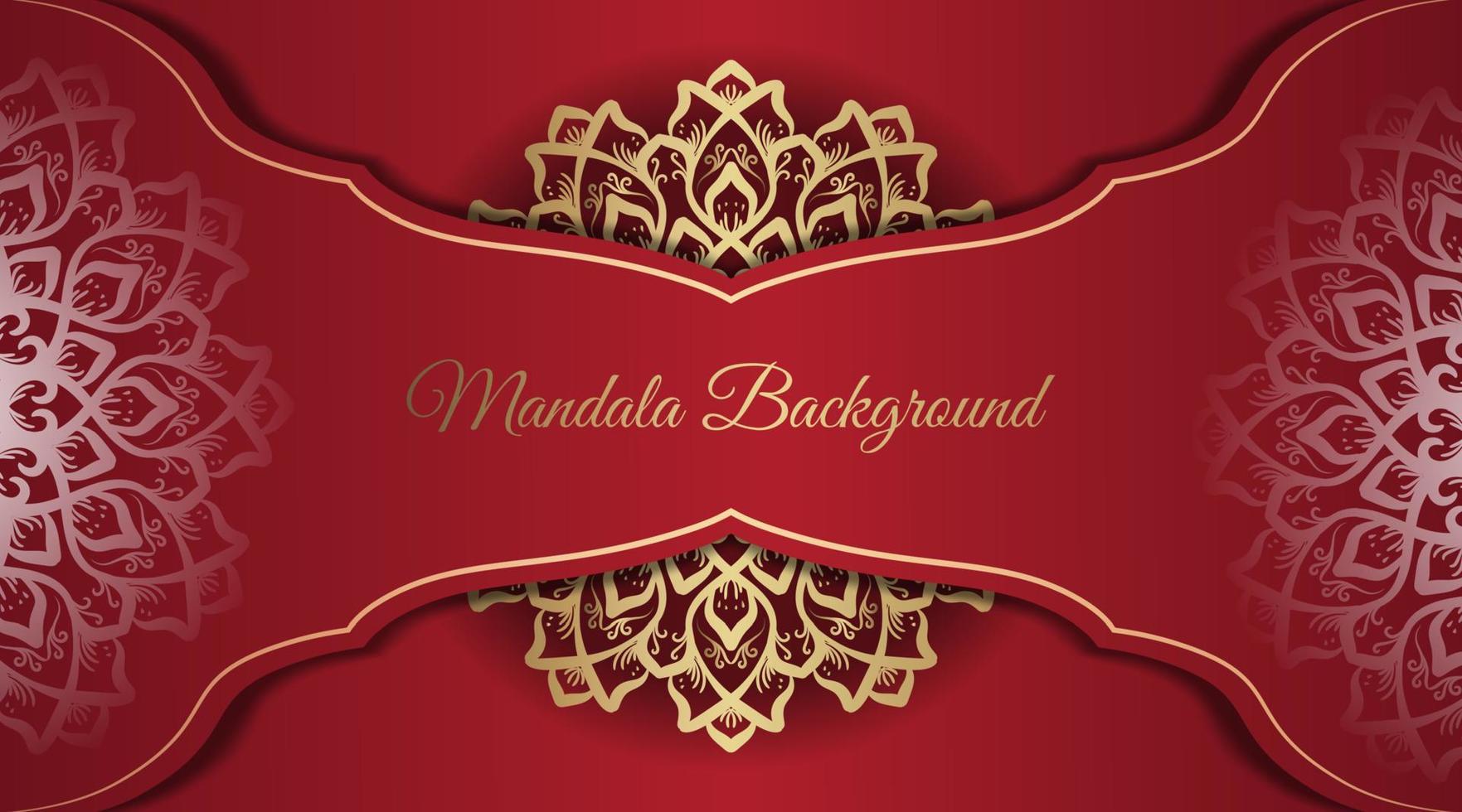 red luxury background, with mandala decoration vector