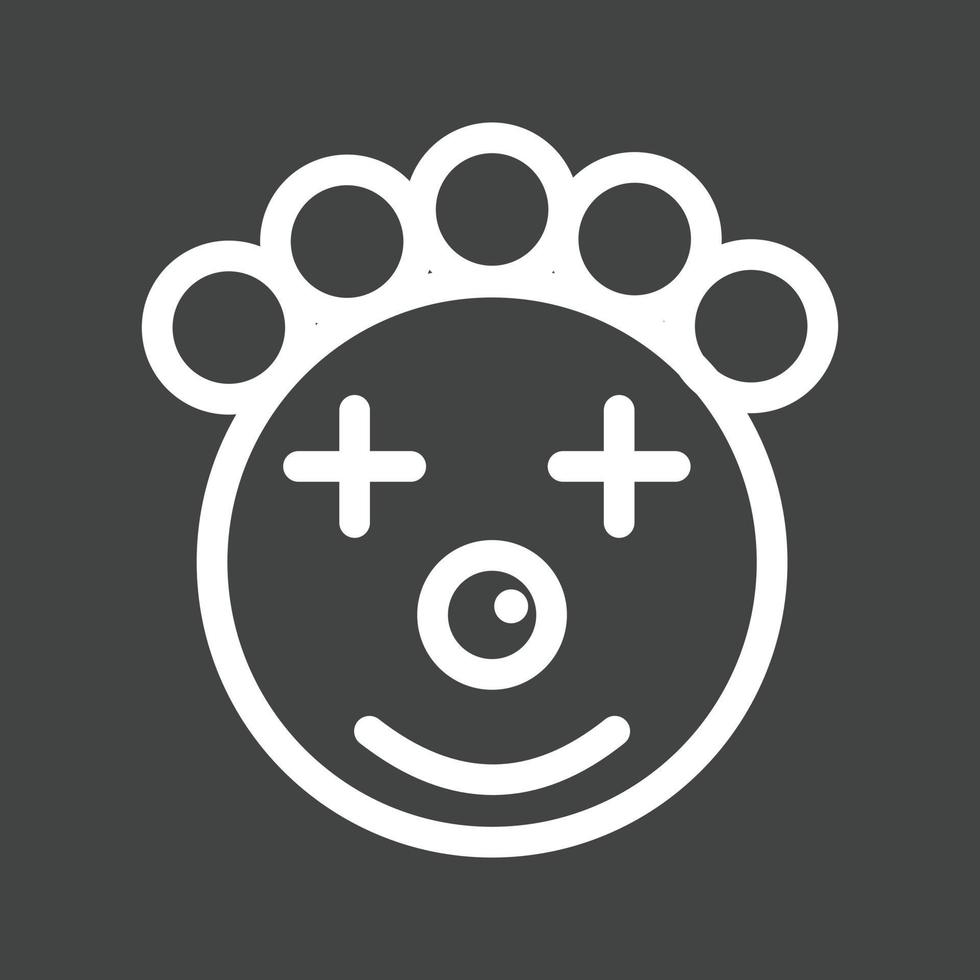 Clown Face Line Inverted Icon vector