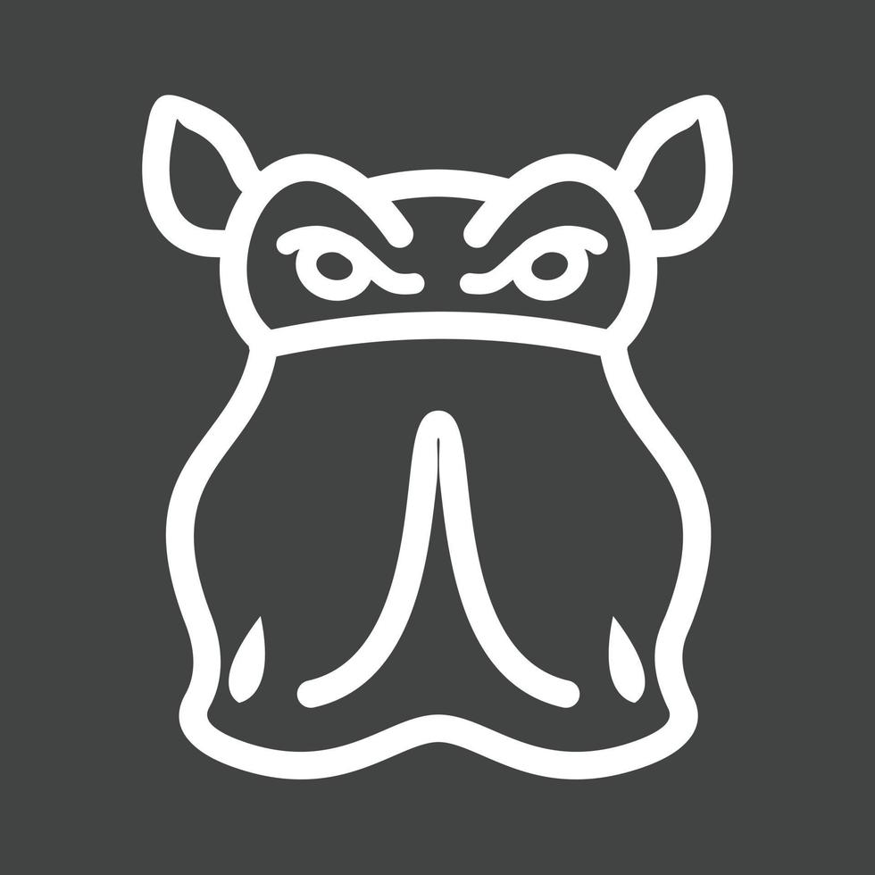 Rhino Face Line Inverted Icon vector