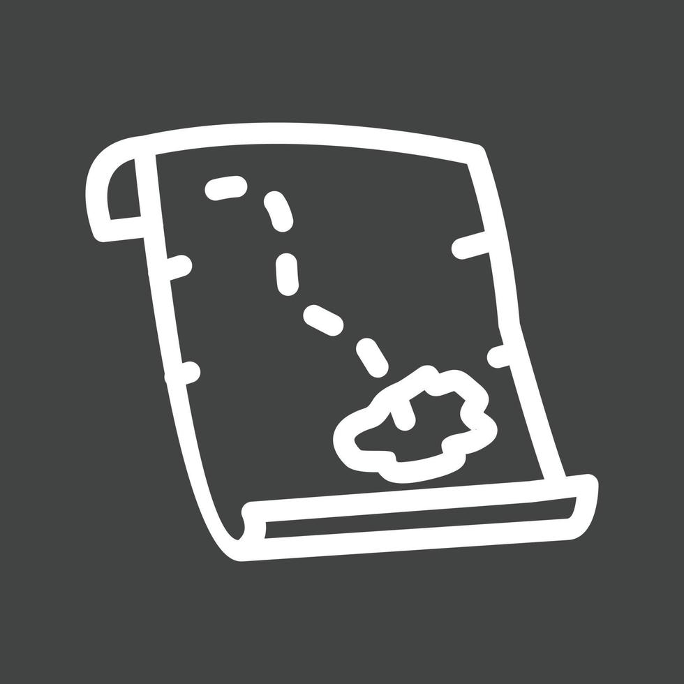 Pirate Map Line Inverted Icon vector