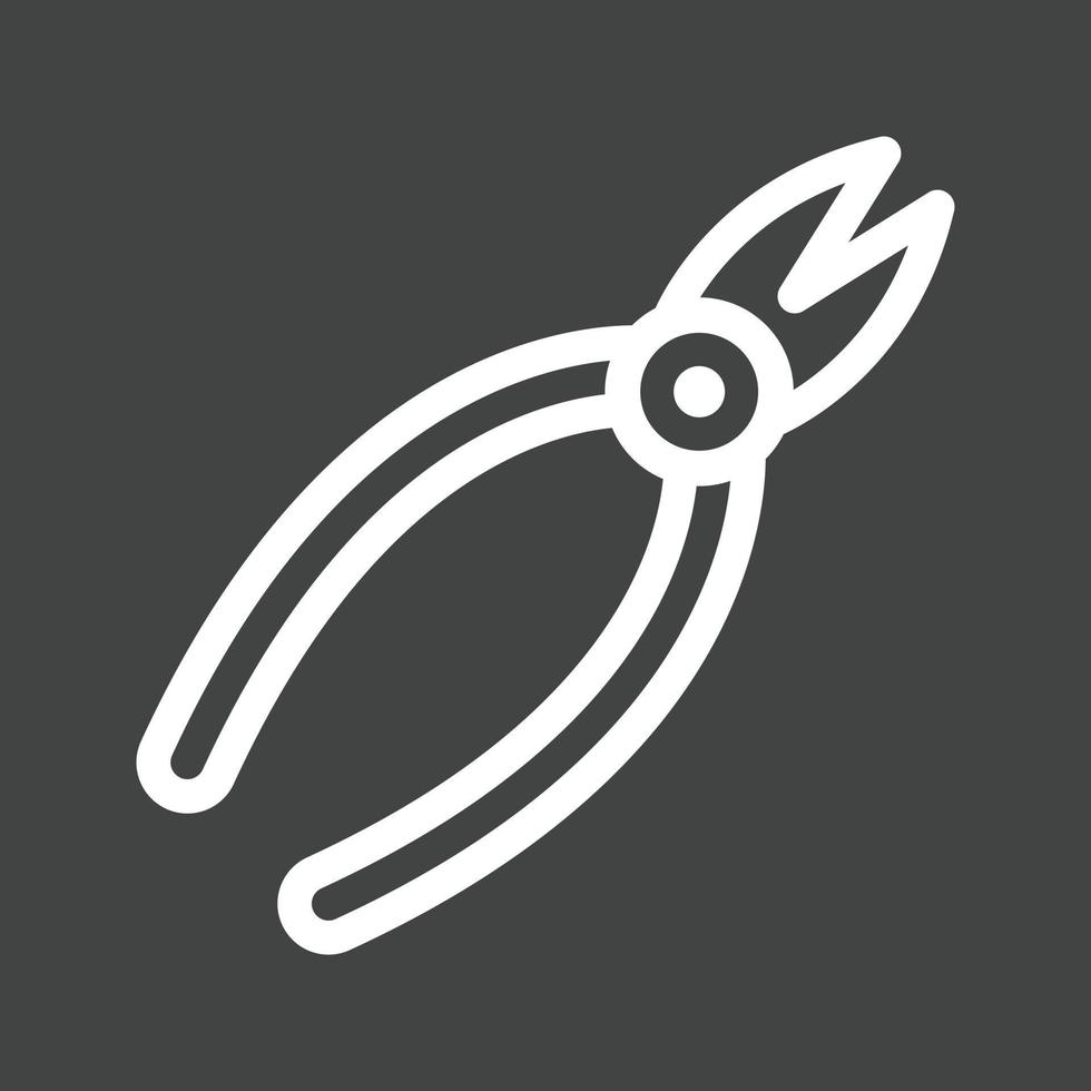 Sharp Pliers Line Inverted Icon vector