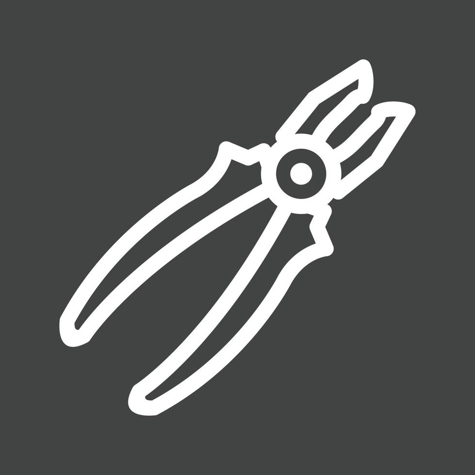 Pliers Line Inverted Icon vector