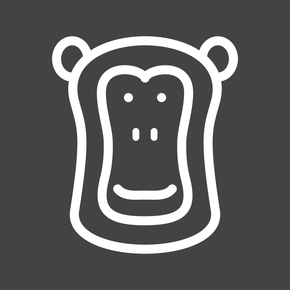 Baboon Face Line Inverted Icon vector