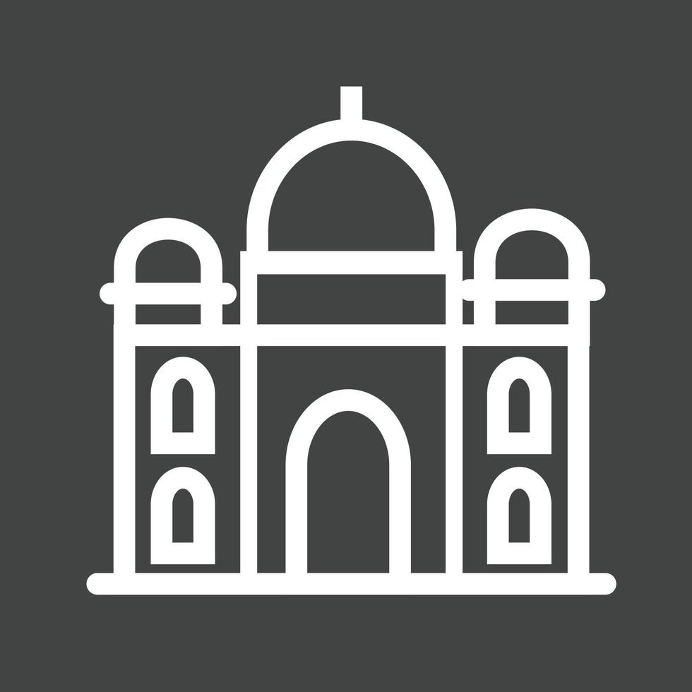 Taj Mahal Line Inverted Icon vector