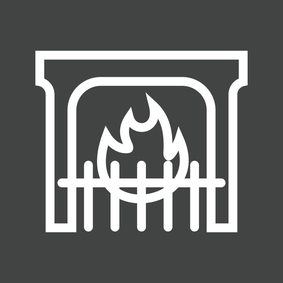 Fireplace Line Inverted Icon vector