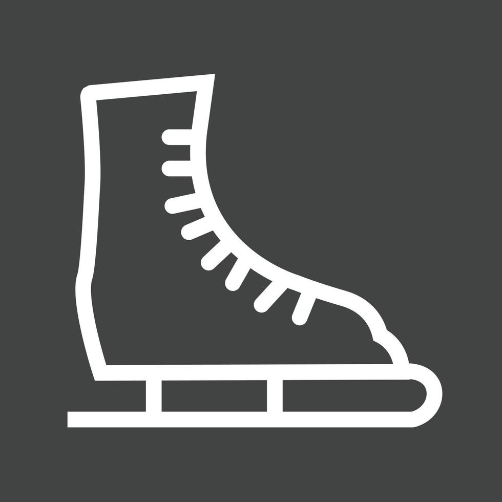 línea de zapatos de patinaje sobre hielo icono invertido vector