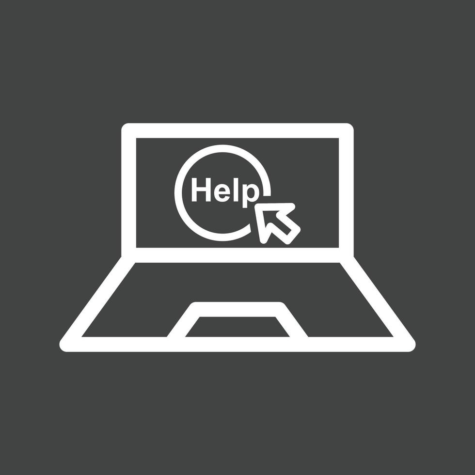 Help on Laptop Line Inverted Icon vector