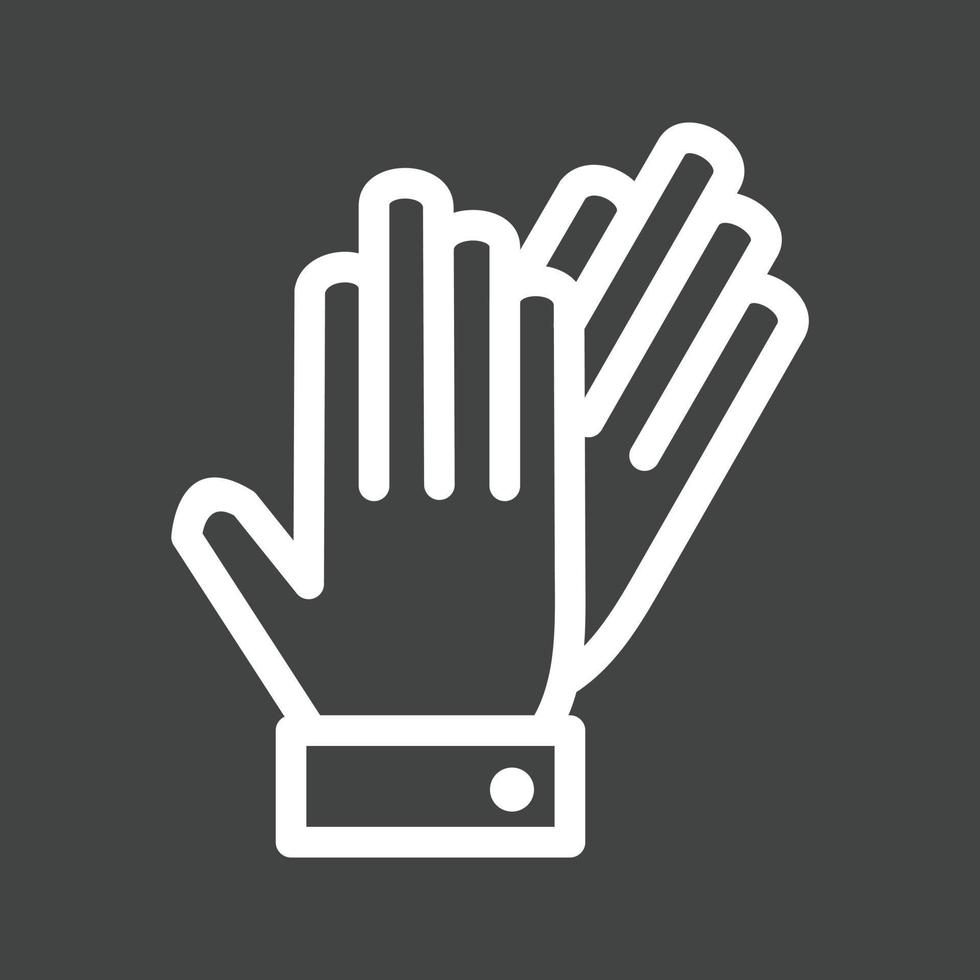 Leather Gloves Line Inverted Icon vector