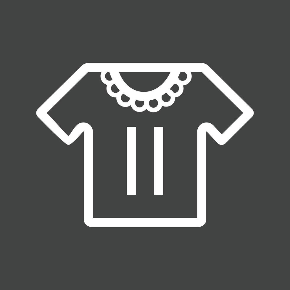 icono de línea de camisa pequeña invertida vector