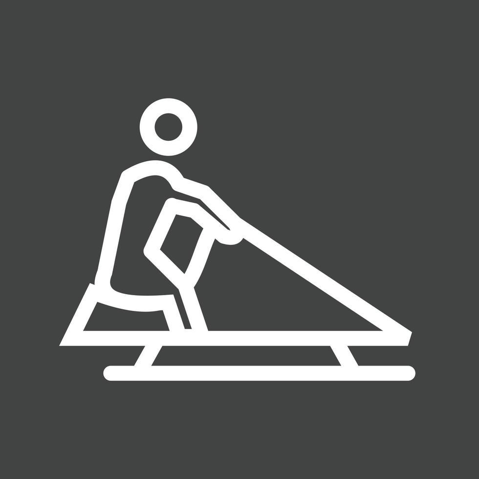 Riding Sled Line Inverted Icon vector