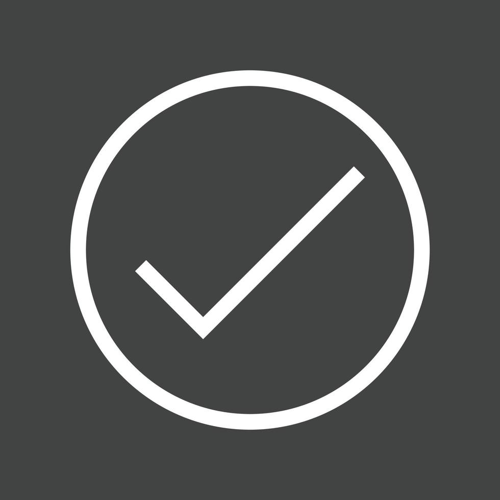 Check Circle Line Inverted Icon vector