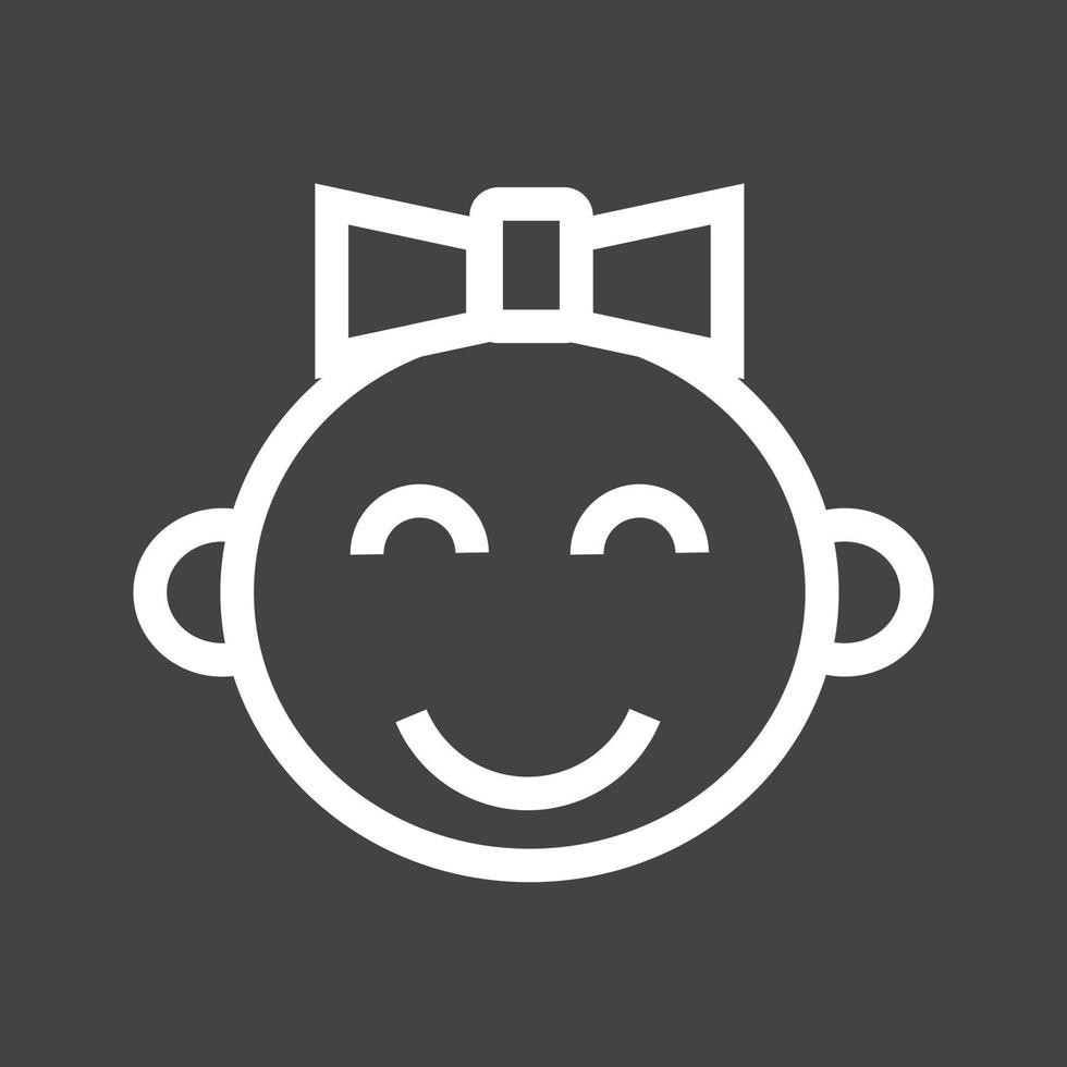 Baby Girl Line Inverted Icon vector