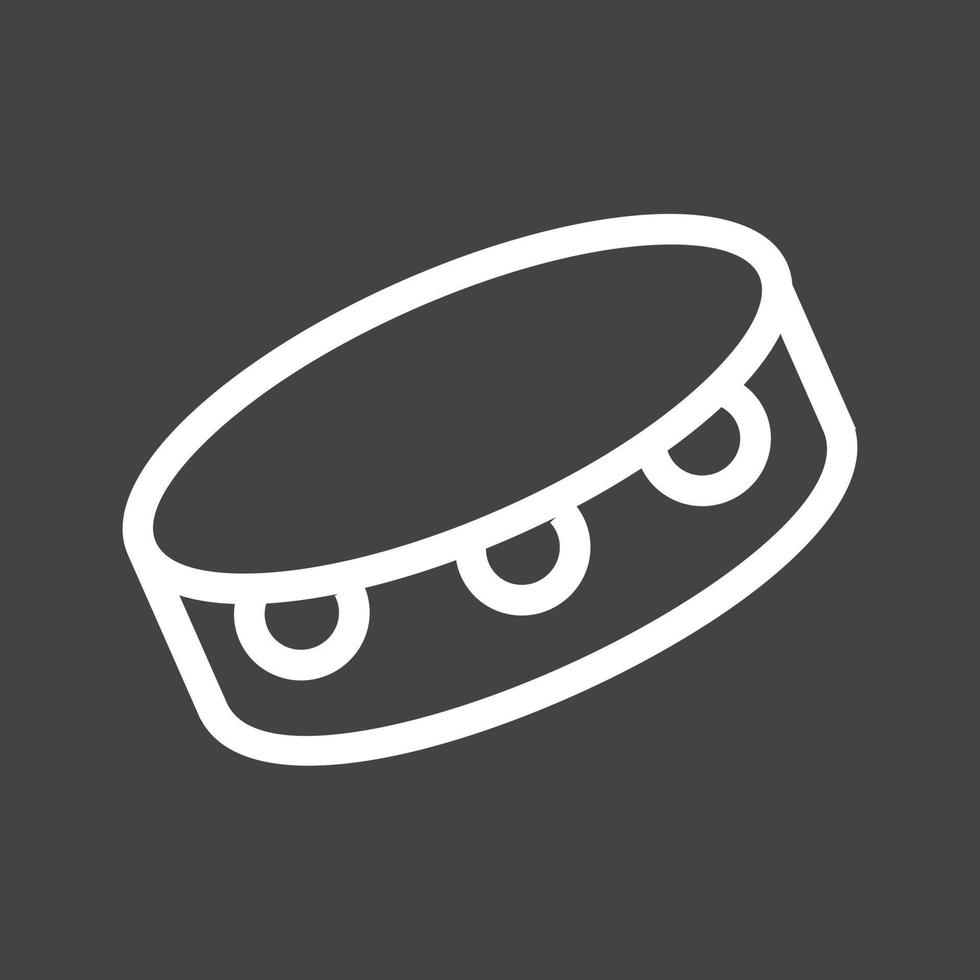 Tambourine Line Inverted Icon vector