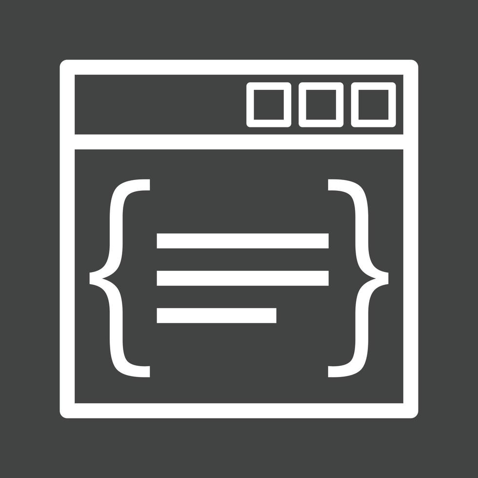 Code Line Inverted Icon vector