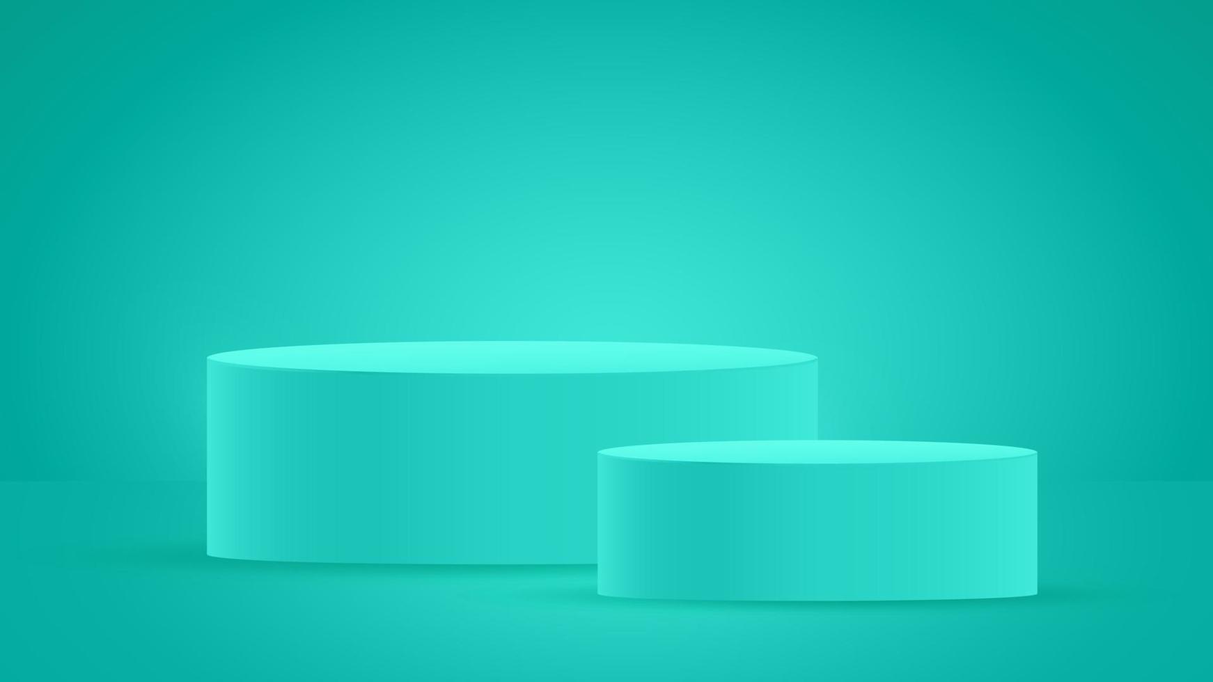 Blue Realistic Podium Background Template Design vector