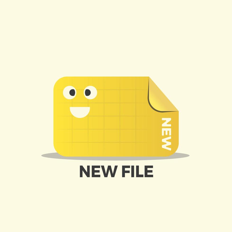 Illustration of new file, new document with expression, vector