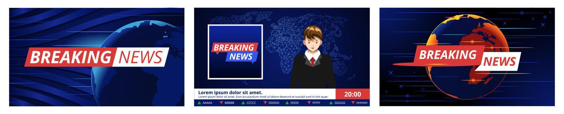 Breaking news vector set collection graphic design