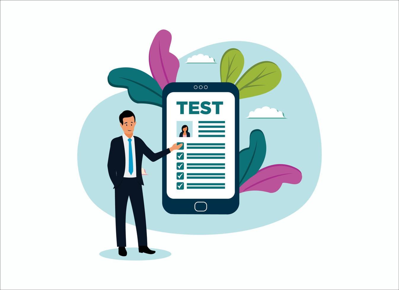 people testing quality assurance in software isolated flat vector illustration. Cartoon character fixing bugs in hardware device. Application test and IT service concept