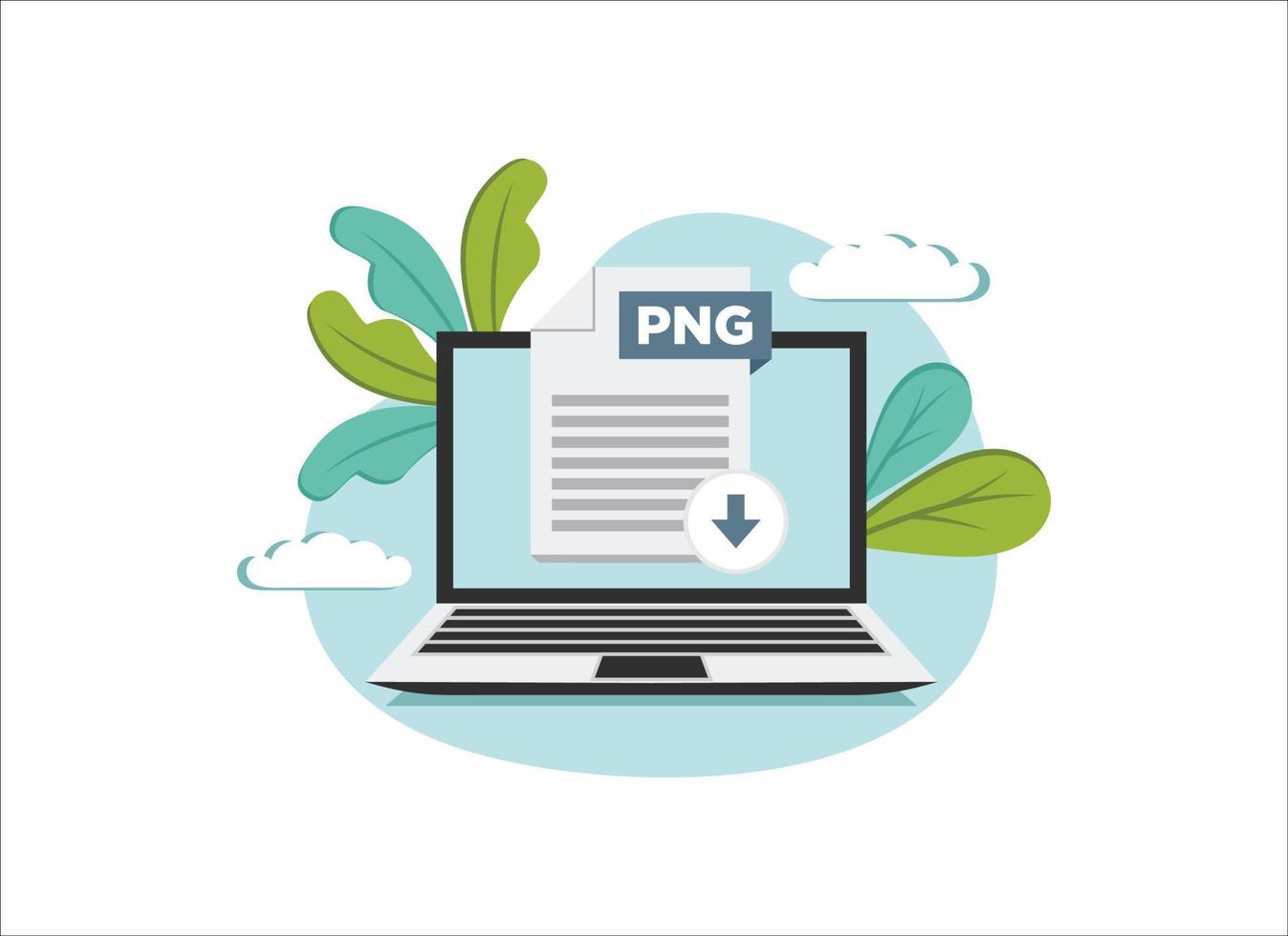 Download pntg icon file with label on laptop screen. Downloading document concept vector
