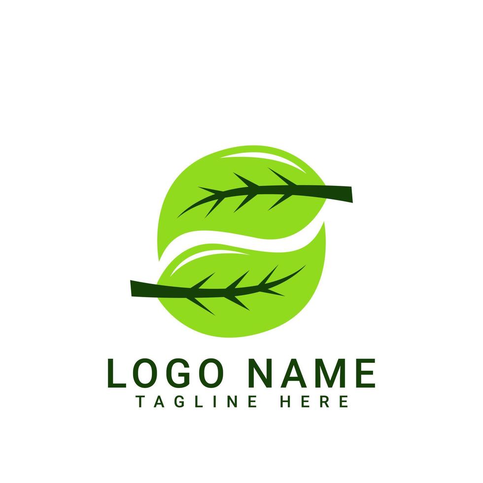 Modern Green Leaves Eco Friendly Logo Symbol Template vector
