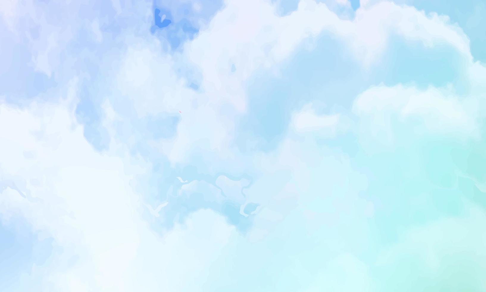 Blue white watercolor background clouds vector