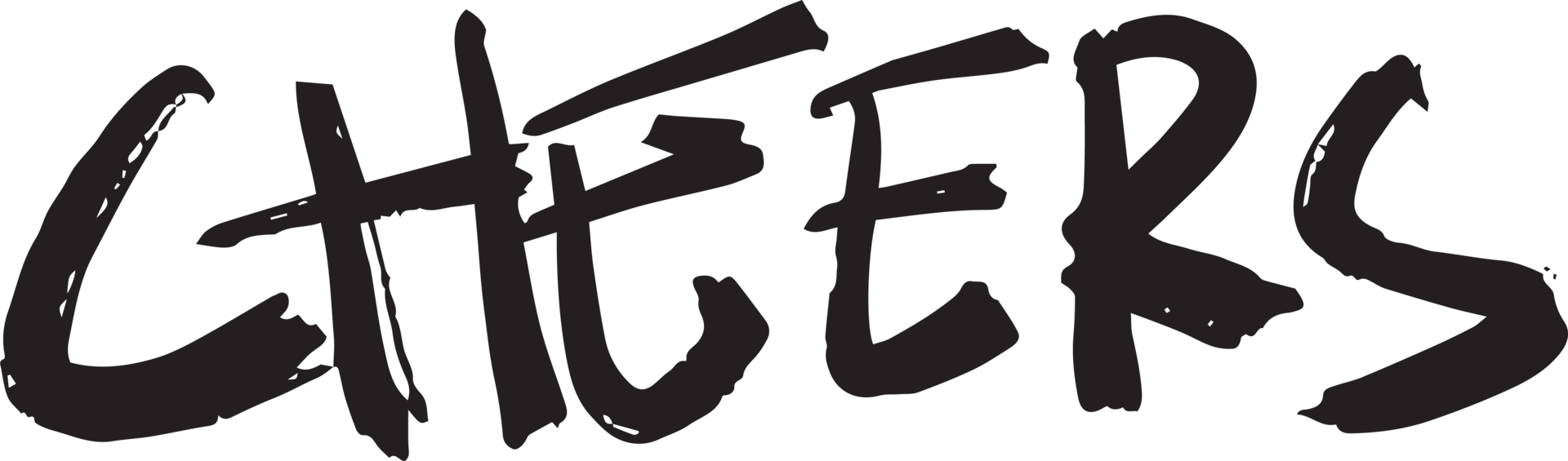 cheers word hand drawn stickers illustration design 11946695 PNG