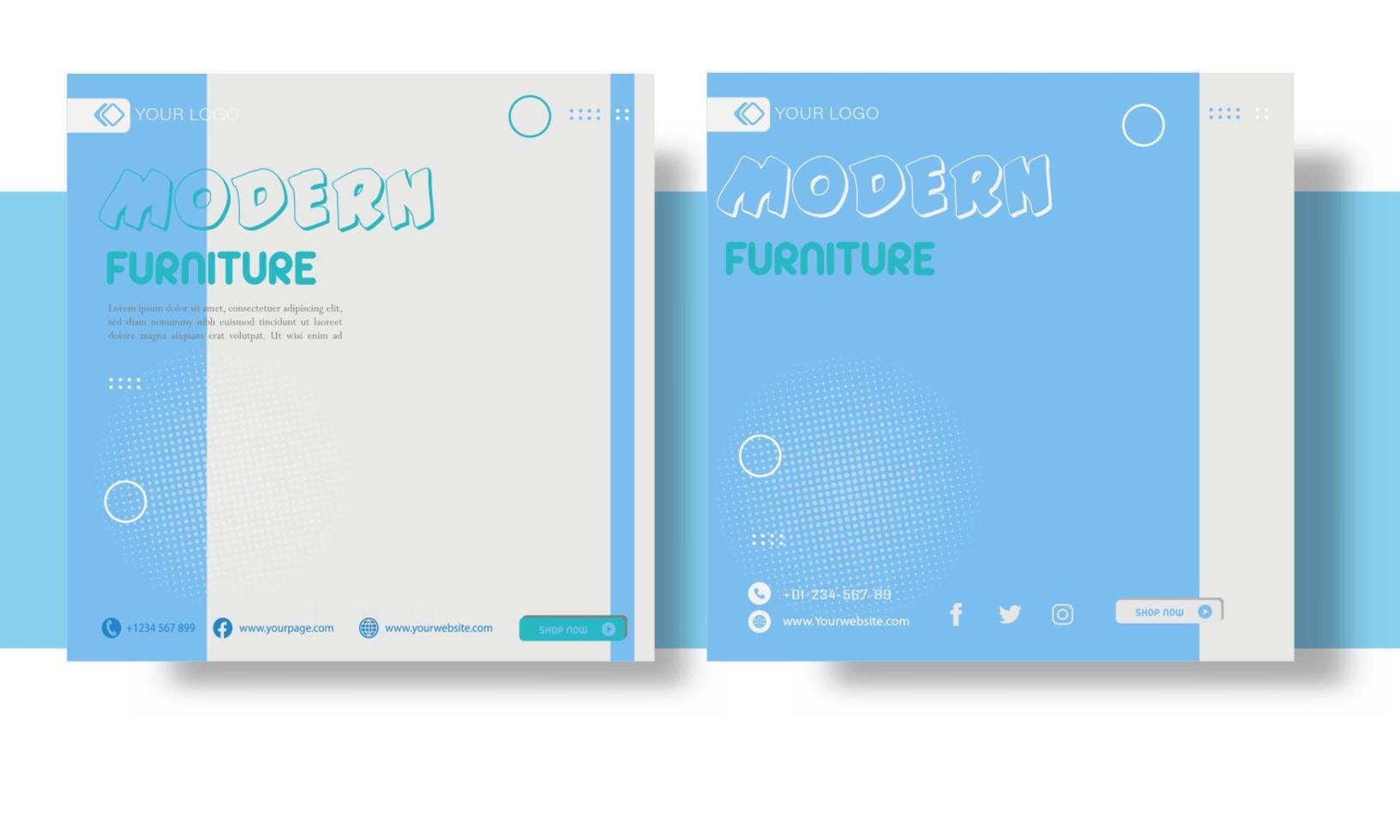 Furniture sale social media template vector