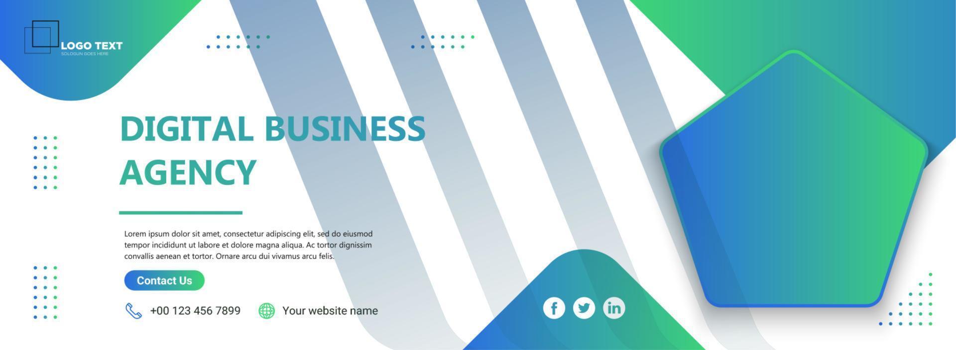 Digital marketing and business facebook cover and web banner template vector
