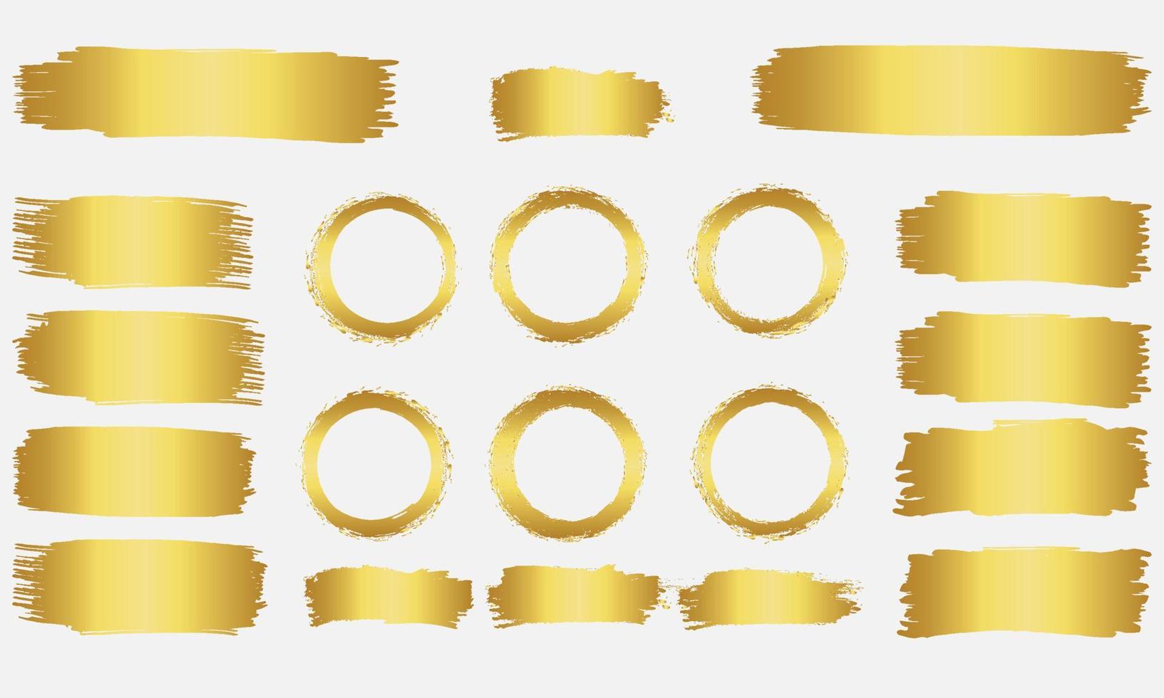 Gold brush collection vector