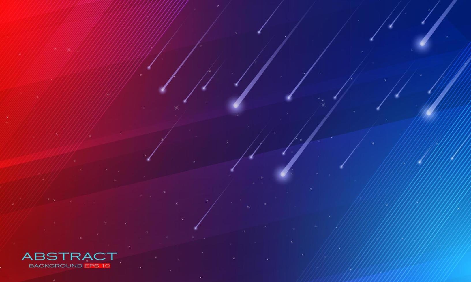 Abstract red blue background with shiny and light particles vector