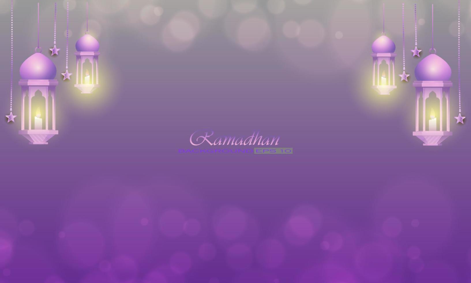 Pink islamic background with sparkling lights vector