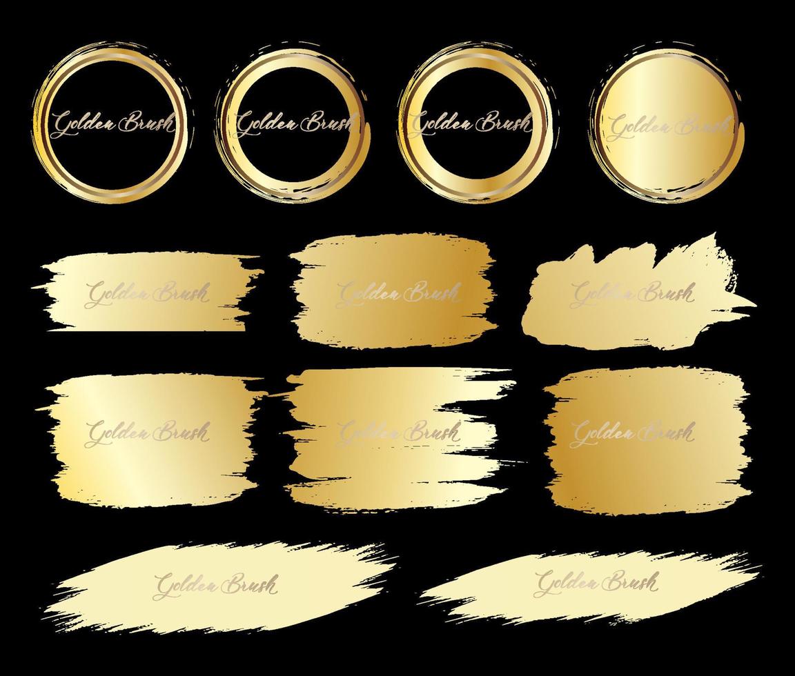 Gold brush collection vector