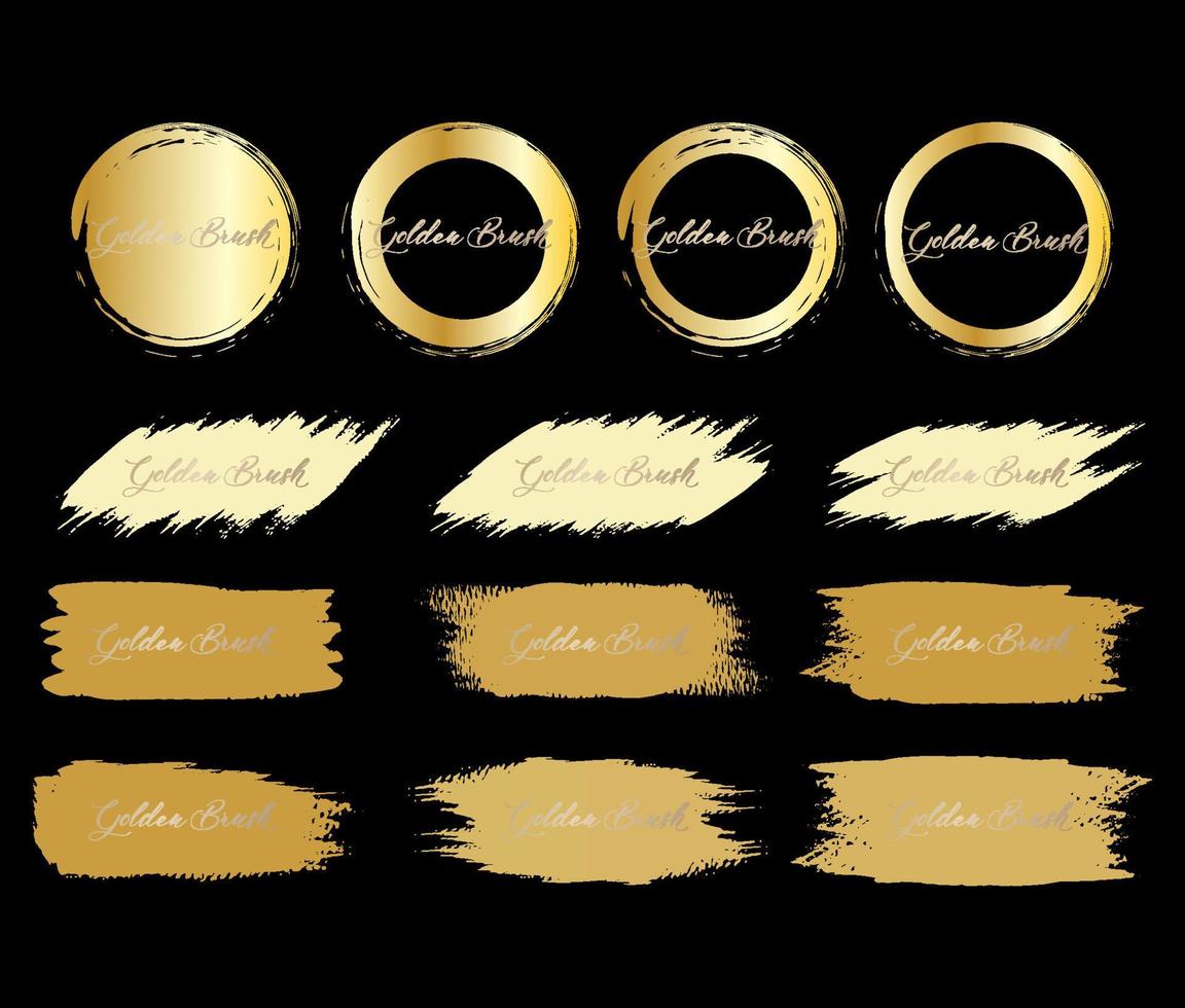 colección de pinceles de oro vector
