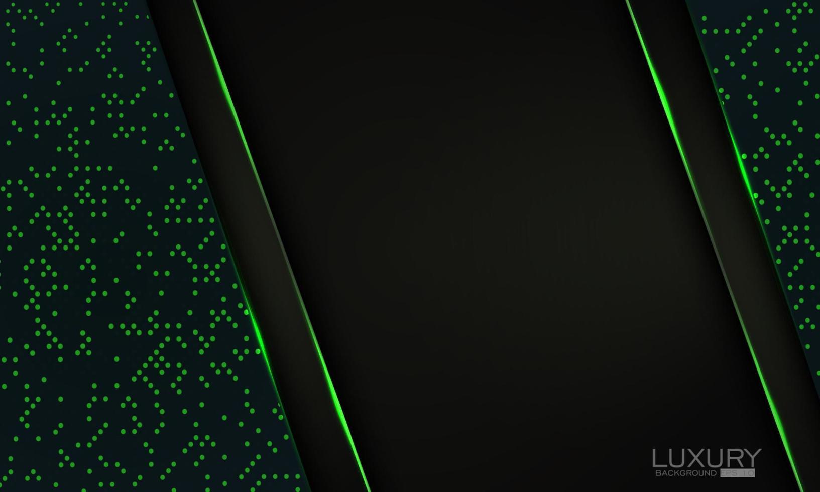 Modern luxury black green background with shining elements and particles vector