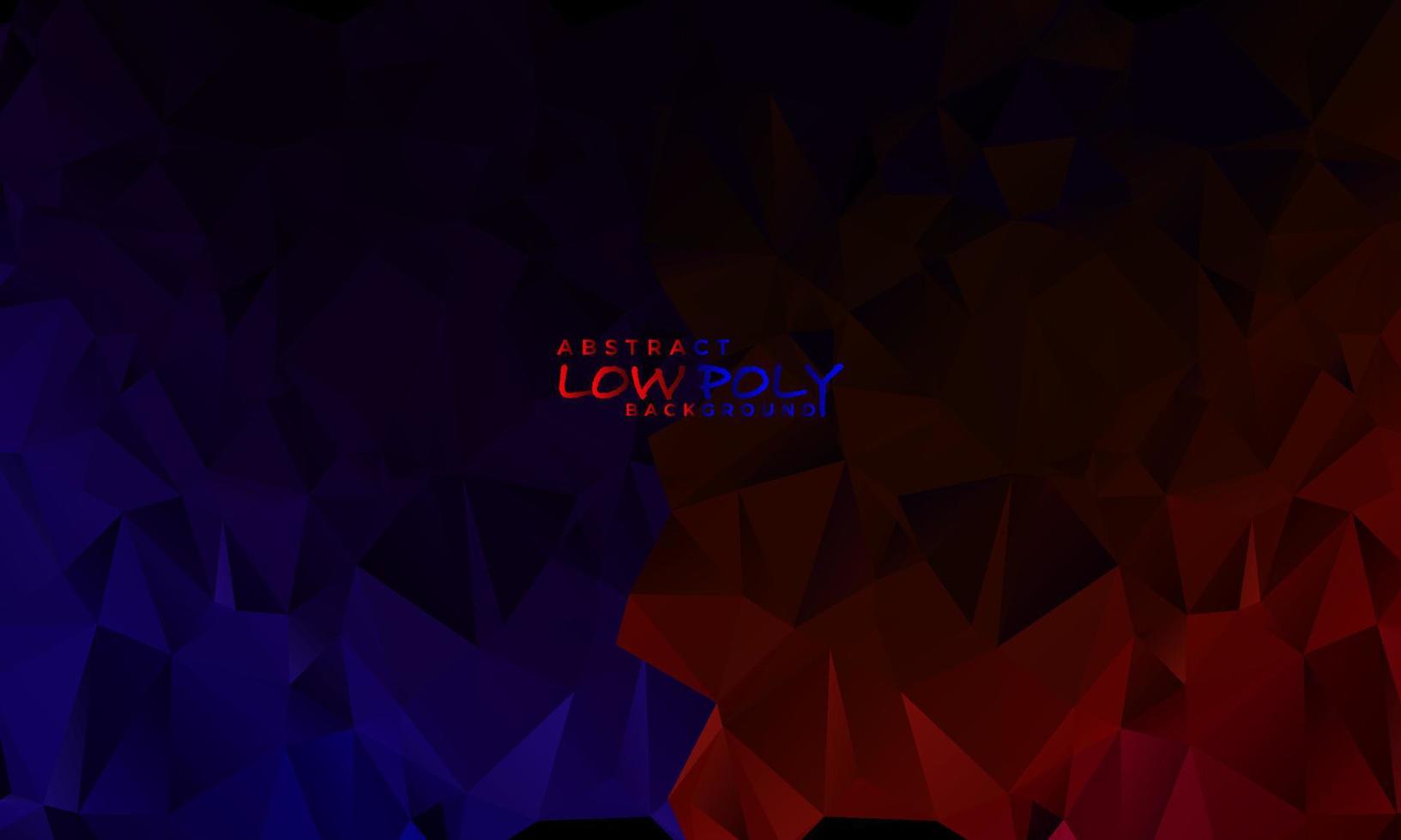 Abstract low poly black blue red gradient vector