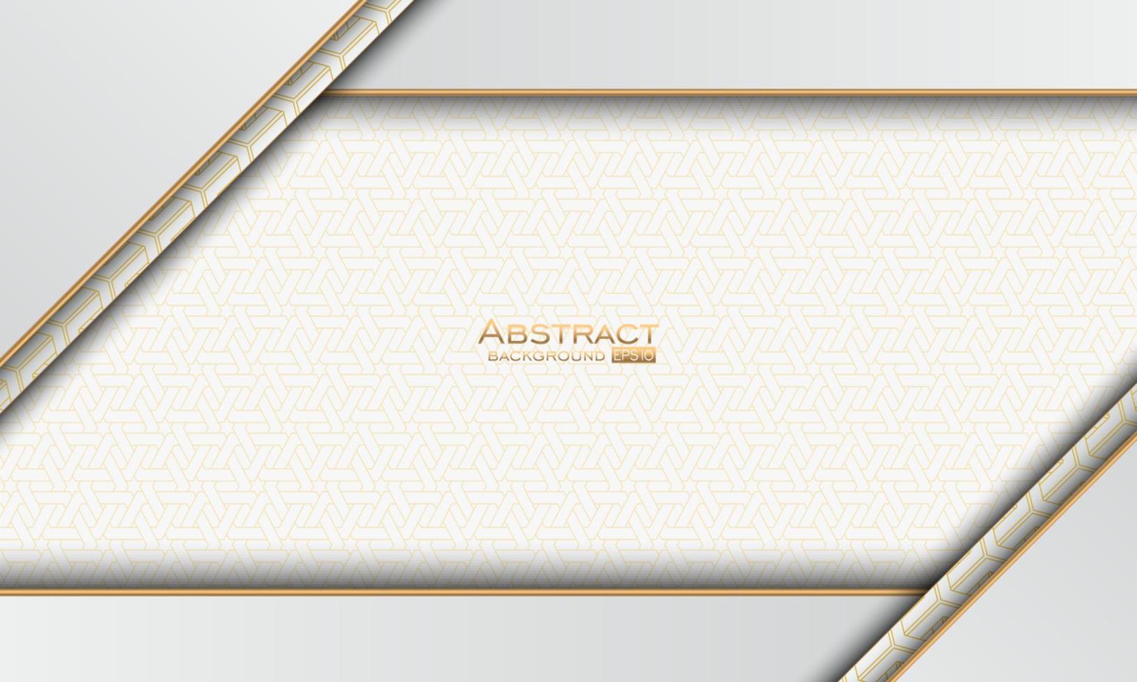 Abstract white background with gold textured patterns and lines vector